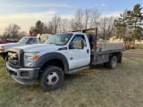 2013 FORD F450 STAKE TRUCK, REGULAR CAB, 6.7L POWERSTROKE DIESEL ENGINE, AUTO TRANS, SUPREME 12' X 9
