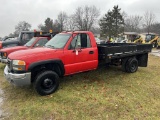 2004 GMC 1-TON REGULAR CAB STAKE TRUCK, 6.0l GAS ENGINE, AUTO TRANS, 2WD, 127'' X 8', AM/FM RADIO, C