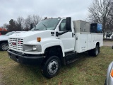 2007 GMC 4500 REGULAR CAB SERVICE TRUCK, 6.0L DURAMAX TURBO DIESEL, AUTO TRANS, 4X4, TOOL BOX, MILLE