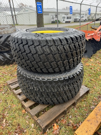 44 X 18-20 TURF TIRES ON JOHN DEERE 8-LUG RIMS [2]