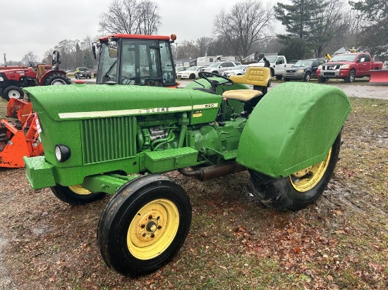 1974 JOHN DEERE 830 AG TRACTOR, MANHEIM 3-CYLINDER GAS ENGINE, 35-HP, WIDE FRONT, ORCHARD FENDERS, 3