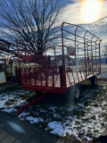 NEW 2022 EZ TRAIL 918 HAY BALE THROW WAGON, 9' X 18', EZ TRAIL 890 RUNNING GEAR, LEFT AND RIGHT UNLO