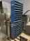 NUT & BOLT BINS WITH ASSORTED BOLTS, WASHERS, LOCK WASHERS & NUTS