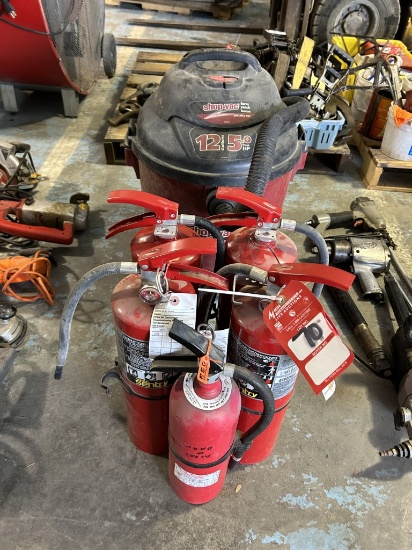 FIRE EXTINGUISHERS [5] SHOP VAC 12-GALLON
