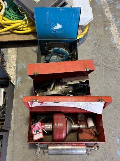 MILWAUKEE DRAIN CLEANER & WORM DRIVE SAW, MAKITA CIRCULAR SAW