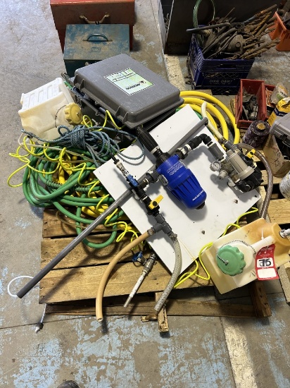 WASH STATION PARTS, ANDERSON CHEMICAL COMPANY BOX, FILTERS, HOSES, AND MORE