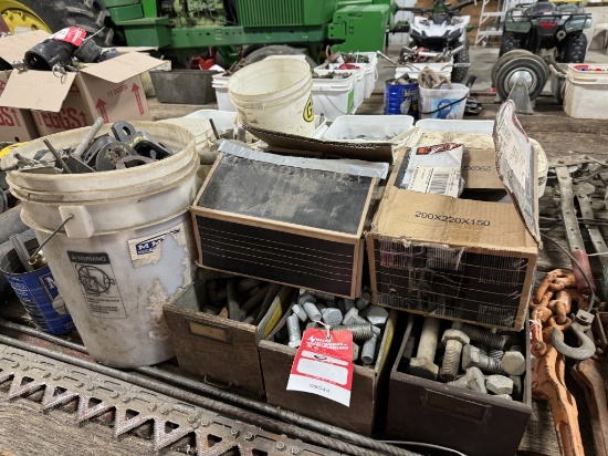 ASSORTED HARDWARE, NUTS, BOLTS, WASHERS & MORE
