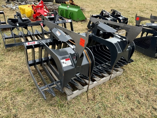 NEW STOUT HD72-4 BRUSH GRAPPLE, 72'', SKID STEER QUICK ATTACH