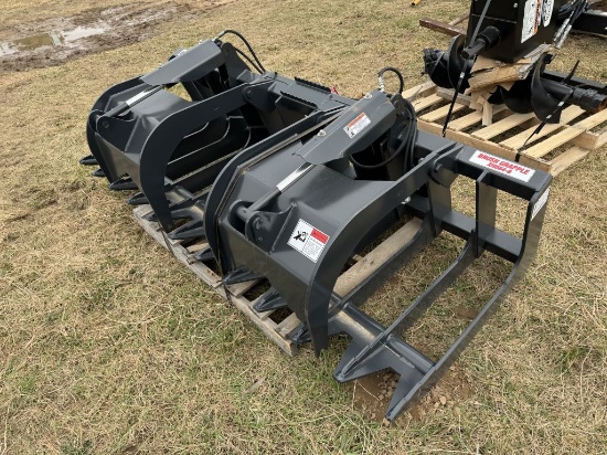 NEW STOUT XHD 84-6 BRUSH GRAPPLE, 84'', SKID STEER QUICK ATTACH