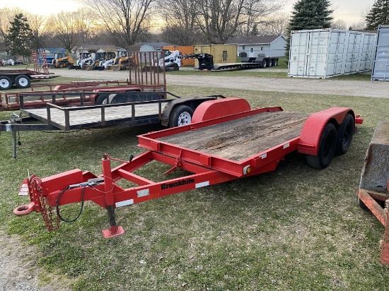 CRONKHITE 3400 TILT DECK EQUIPMENT TRAILER, TANDEM AXLE, 6' X 15' DECK, PINTLE HITCH, SELLS WITH REG