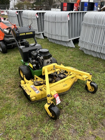 JOHN DEERE WALK BEHIND MOWER, 48'' DECK, 14-HP GAS ENGINE, RUNS