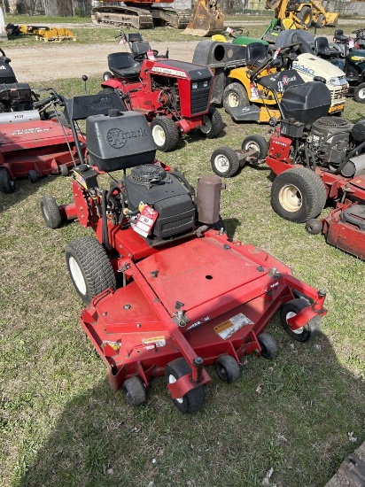 EXMARK COMMERCIAL WALK BEHIND MOWER WITH SULKEE CART, 48'' DECK, KAWASAKI GAS ENGINE