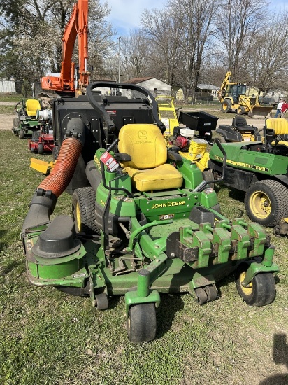 JOHN DEERE Z830A ZERO TURN MOWER, 60'' DECK WITH BLOWER VAC SYSTEM, 1120 HOURS SHOWING, S/N: TC83DAR