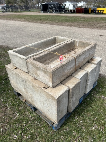 CEMENT FEED TROUGHS (7 QTY.)