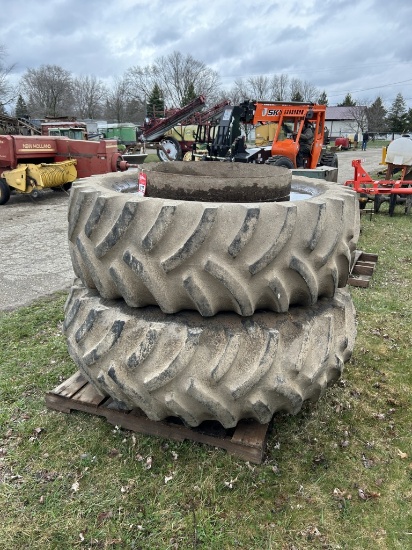 20.8-34 TIRES ON DUAL RIMS (2 QTY.)