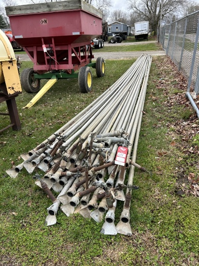 40' IRRIGATION PIPE, 2'' WITH SPRINKLER HEADS (30 QTY.), PLUS FITTINGS, (2) 90, (3) PLUGS, (1) T, 3X