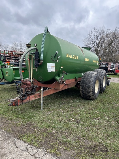 BALZER 4800 MAGNUM TANDEM SPREADER, HYDRAULIC DRIVEN, MEC9000 VAC PUMP, 28L-26 TIRES, 4-SHOVEL INJEC