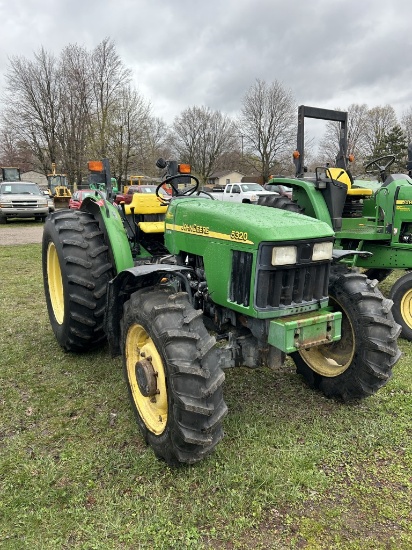 2004 JOHN DEERE 5320 TRACTOR, 3PT, NO TOP LINK, PTO, 2-REMOTES, DIESEL, 4WD, 16.9-30 REAR TIRES, NEW