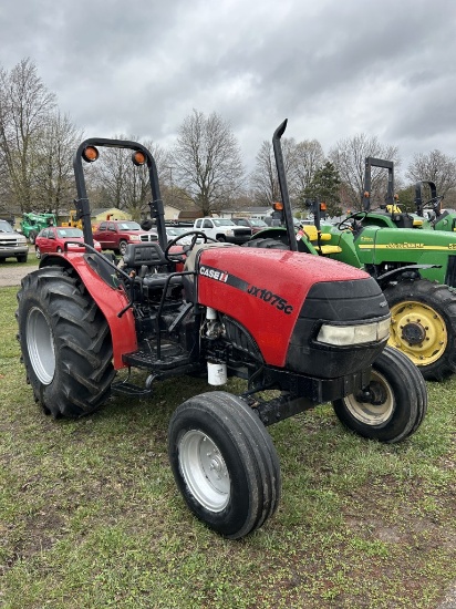 CASE IH JX1075C AG TRACTOR, 3-CYLINDER DIESEL ENGINE, 2-REMOTES, 3PT, PTO, OROPS, 4987 HOURS SHOWING