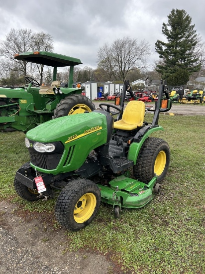 JOHN DEERE 2320 HST GARDEN TRACTOR, 4WD, 3PT, PTO, OROPS, 62D MOWER DECK, 3-CYLINDER YANMAR DIESEL, 