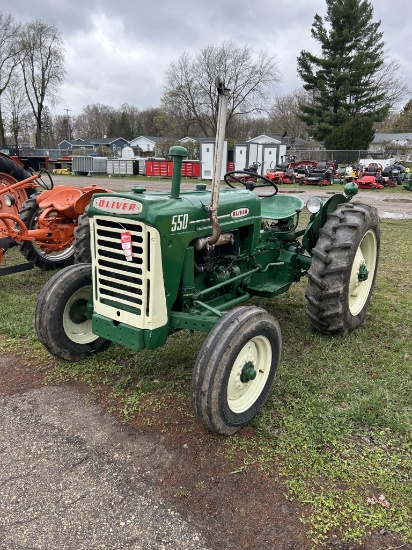 OLIVER 550 TRACTOR, 2WD, GAS, 3PT, PTO, REBUILT POWER STEERING, NEW TIRES & RIMS, S/N: 60579-519