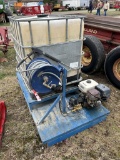 PORTABLE POWER WASHER WITH 250-GALLON TOTE, HONDA GX340/390  MOTOR, WITH HOSE & WAND