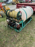 LESCO SPRAY UNIT, 300-GALLON, HONDA 5.5 HP ENGINE, 12 VOLT UNIT, WITH APPROX. 400' OF HOSE
