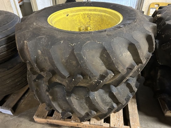NEW GOODYEAR 16.9-28 TIRES ON RIMS (2 QTY.)