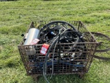 SKID OF ASSORTED HYDRAULIC HOSES, INCLUDES WIRE BASKET
