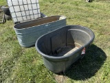 RUBBERMAID PLASTIC WATER TANK, 100-GALLON, WITH METAL WATER TANK