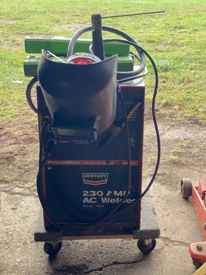 CENTURY 230-AMP AC WELDER, 230V SINGLE PHASE, WITH HELMET