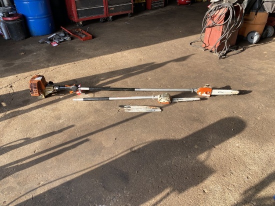 STIHL POLE SAW FOR PARTS, WITH EXTRA PARTS