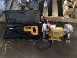 DEWALT SAWZALL, CENTRAL MACHINERY 8'' BENCH GRINDER, 1/2 HP, 110V, 5/8'' ARBOR