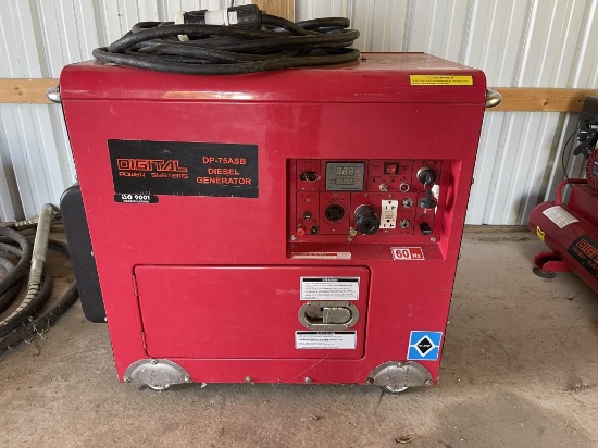DIGITAL POWER SYSTEMS DIESEL GENERATOR, MODEL DP-75ASB, 43.6 HOURS SHOWING, ELECTRIC START, 120/240V