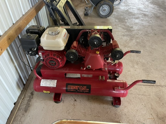 DIGITAL POWER SYSTEMS GAS POWERED AIR COMPRESSOR WITH HONDA GX200, 6.5 HP GAS MOTOR, MODEL DP-6518, 
