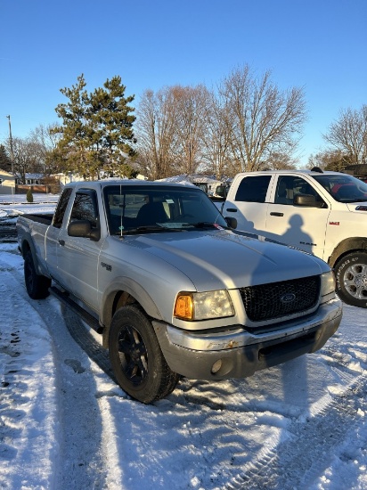 2003 FORD RANGER EXTENDED CAB PICKUP, 4.0L GAS ENGINE, AUTO TRANS, 4X4, CLOTH, PW, PL, PM, AM/FM-CD,