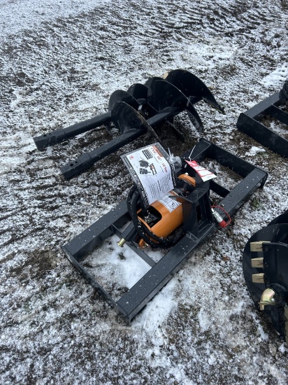 NEW WOLVERINE SKID STEER AUGER ATTACHMENT, 12'' & 18'' BITS