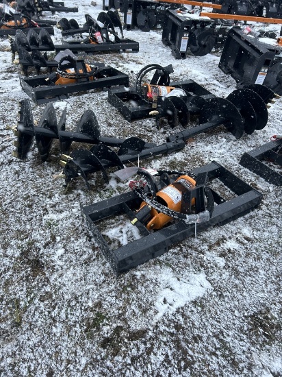 NEW WOLVERINE SKID STEER AUGER ATTACHMENT, 12'' & 18'' BITS