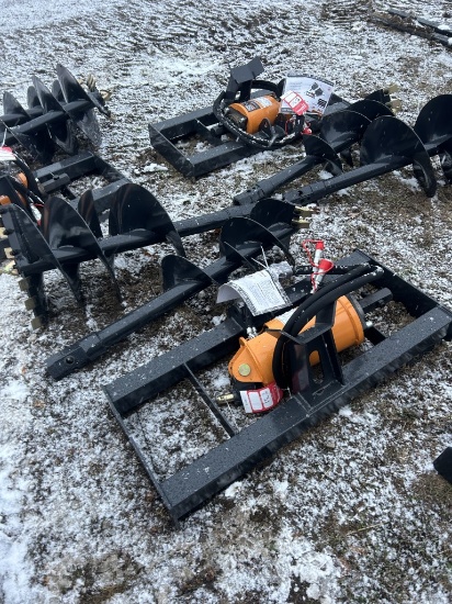 NEW WOLVERINE SKID STEER AUGER ATTACHMENT, 12'' & 18'' BITS