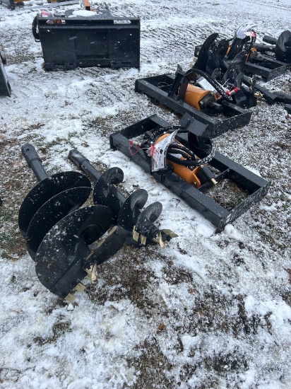 NEW WOLVERINE SKID STEER AUGER ATTACHMENT, 12'' & 18'' BITS