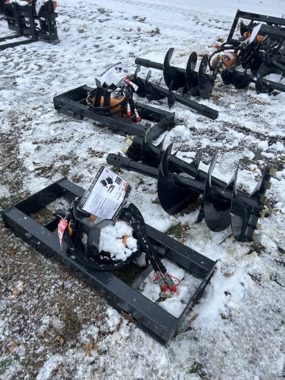 NEW WOLVERINE SKID STEER AUGER ATTACHMENT, 12'' & 18'' BITS