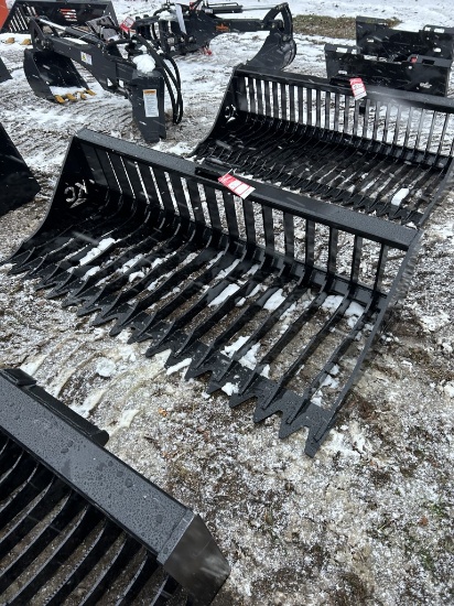SKID STEER SKELETON/ROCK BUCKET, 76'' WIDE, HIGH SIDES