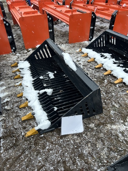 NEW LANDHONOR 72'' ROCK BUCKET, SKID STEER QUICK ATTACH