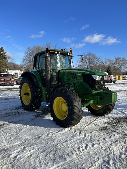 2015 JOHN DEERE 6150M TRACTOR, MFWD, 3PT, 540 & 1000 PTO, 3-REAR REMOTES, LOADER JOYSTICK WITH MID-M