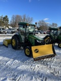 2015 JOHN DEERE 4066R TRACTOR WITH SNOW PLOW & BACK BLADE, FISHER 8'6'' XTREME V-FRONT SNOW PLOW, 8'