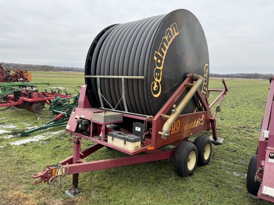 CADMAN 4000S IRRIGATION TRAVELER WIDE BODY, HARD HOSE W/GUN, HONDA GX160 GAS, S/N 42908074000