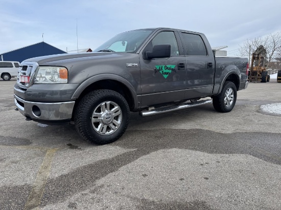 2007 FORD F150 CREW CAB XLT PICKUP, 5.4L TRITON GAS ENGINE, AUTO TRANS, 4WD, 5-1/2' BED, PW, PL, PM,