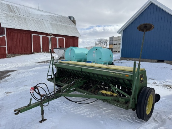 JOHN DEERE 8300 GRAIN DRILL, 15', 7.5'' SPACING-DBL DISK, PRESS WHEELS, GRASS SEED ATTACHMENT 21-HOL