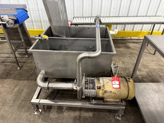 SQUASH PACKING  LINE - 32" x 40" WASH TANK, STAINLESS STEEL