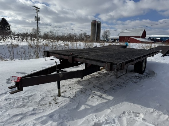 FLATBED WAGON, 16' X 8', PIN HITCH, SINGLE AXLE